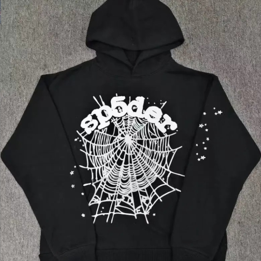 Black Spider Web Graphic Hoodie